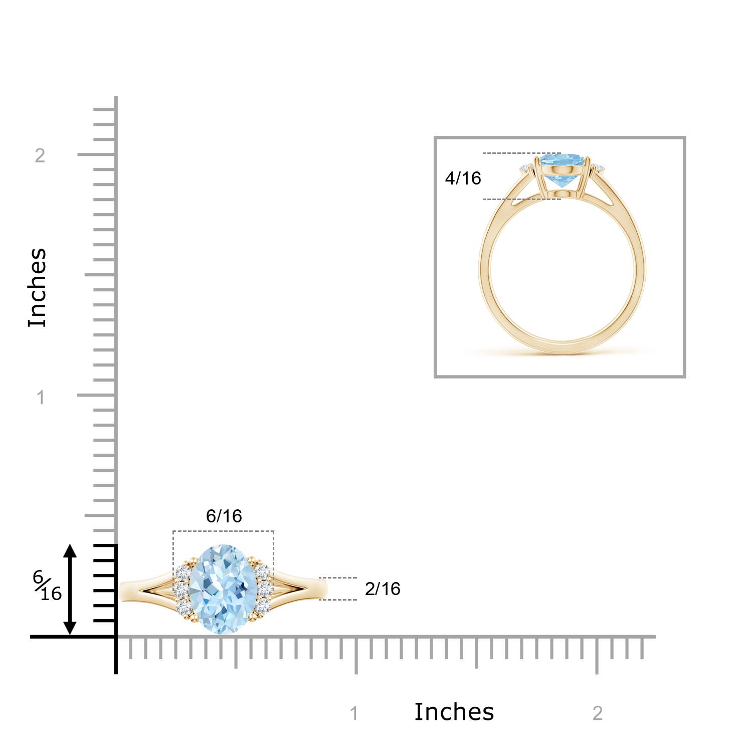 AAA - Aquamarine / 1.61 CT / 14 KT Yellow Gold