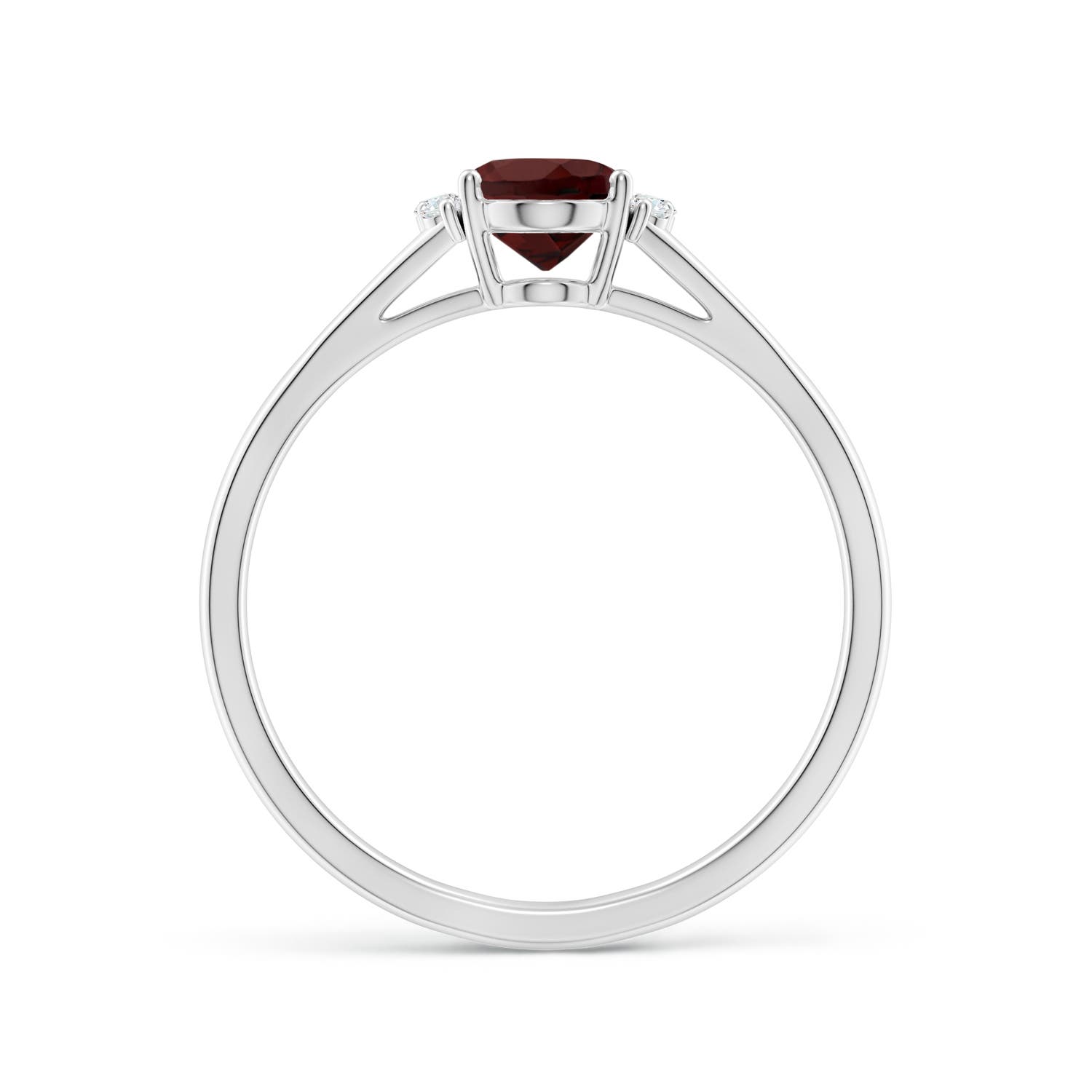 AA - Garnet / 0.97 CT / 14 KT White Gold