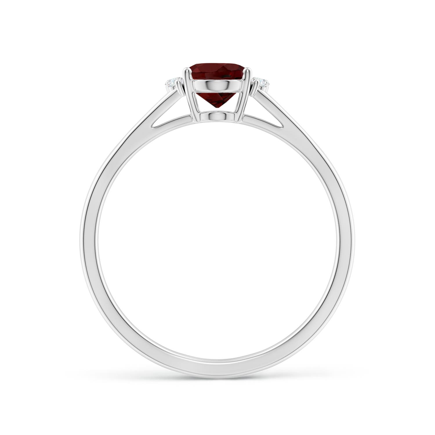 AAA - Garnet / 0.97 CT / 14 KT White Gold