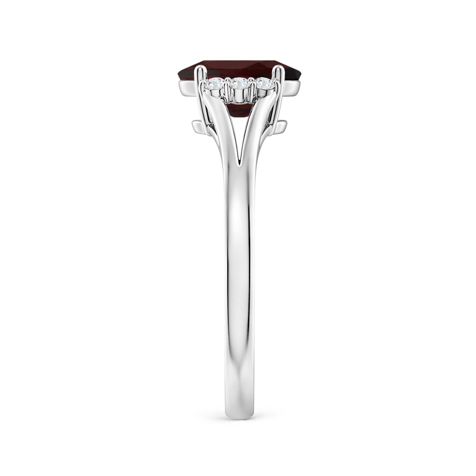 8x6mm A Oval Garnet with Round Diamond Collar Solitaire Ring in P950 Platinum side 299