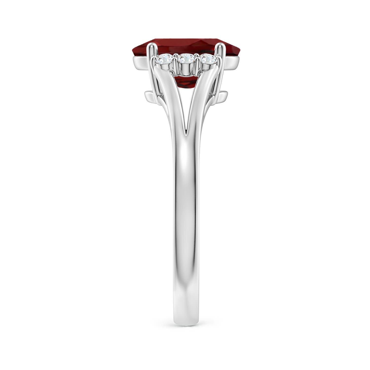 AAAA - Garnet / 2.11 CT / 14 KT White Gold