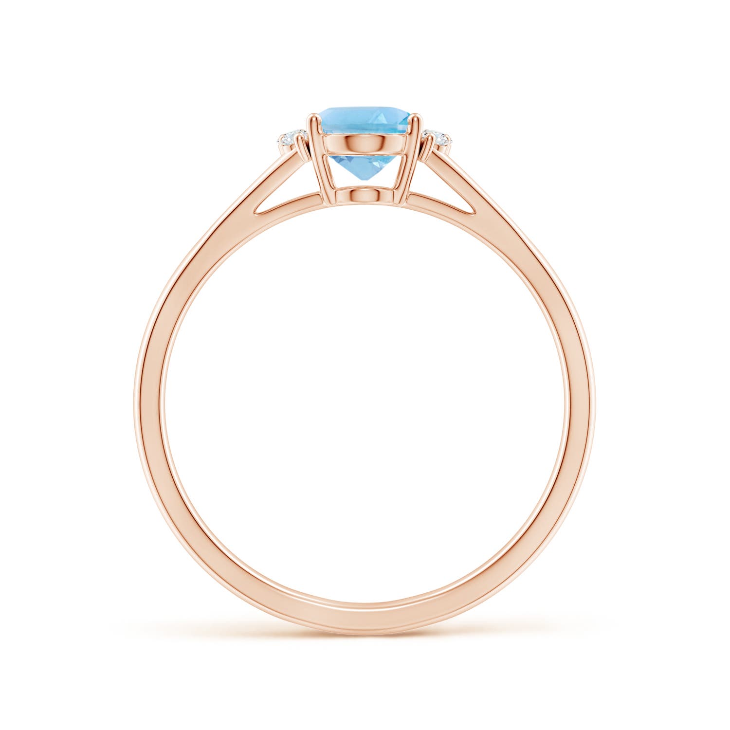 A - Swiss Blue Topaz / 1.02 CT / 14 KT Rose Gold