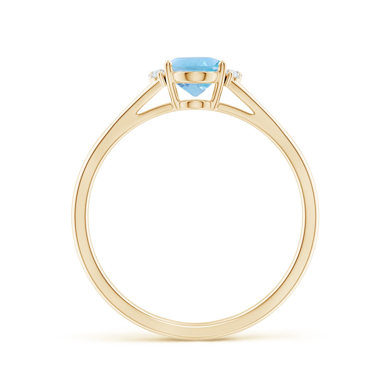 A - Swiss Blue Topaz / 1.02 CT / 14 KT Yellow Gold