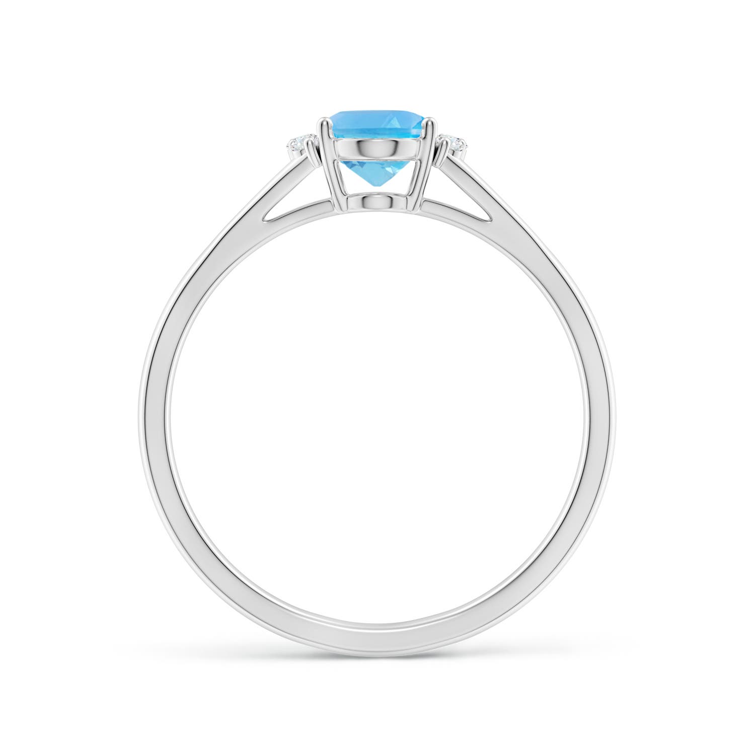 AA - Swiss Blue Topaz / 1.02 CT / 14 KT White Gold