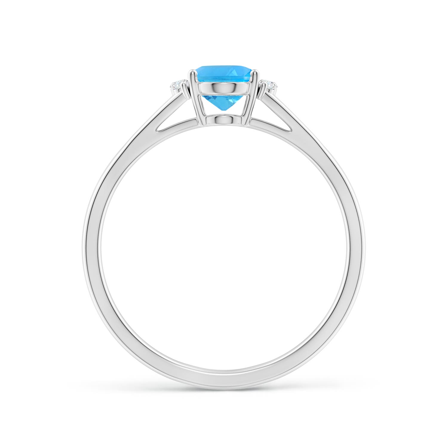 AAA - Swiss Blue Topaz / 1.02 CT / 14 KT White Gold