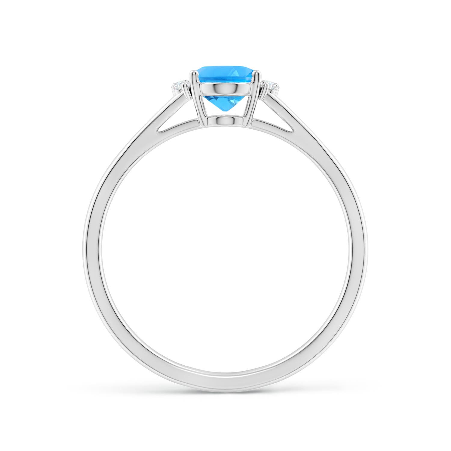 AAAA - Swiss Blue Topaz / 1.02 CT / 14 KT White Gold