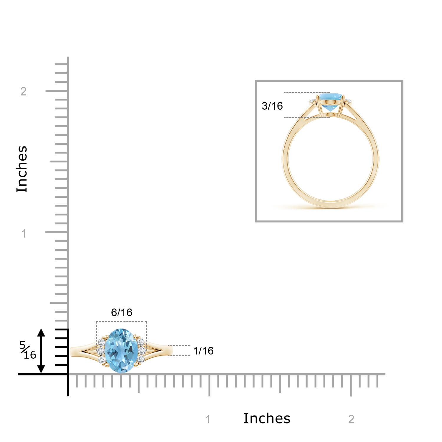 A - Swiss Blue Topaz / 1.58 CT / 14 KT Yellow Gold