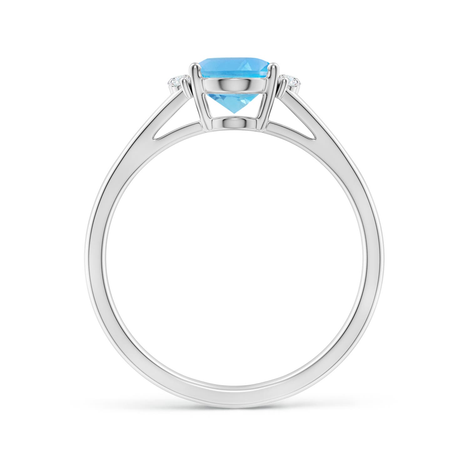 AA - Swiss Blue Topaz / 1.58 CT / 14 KT White Gold