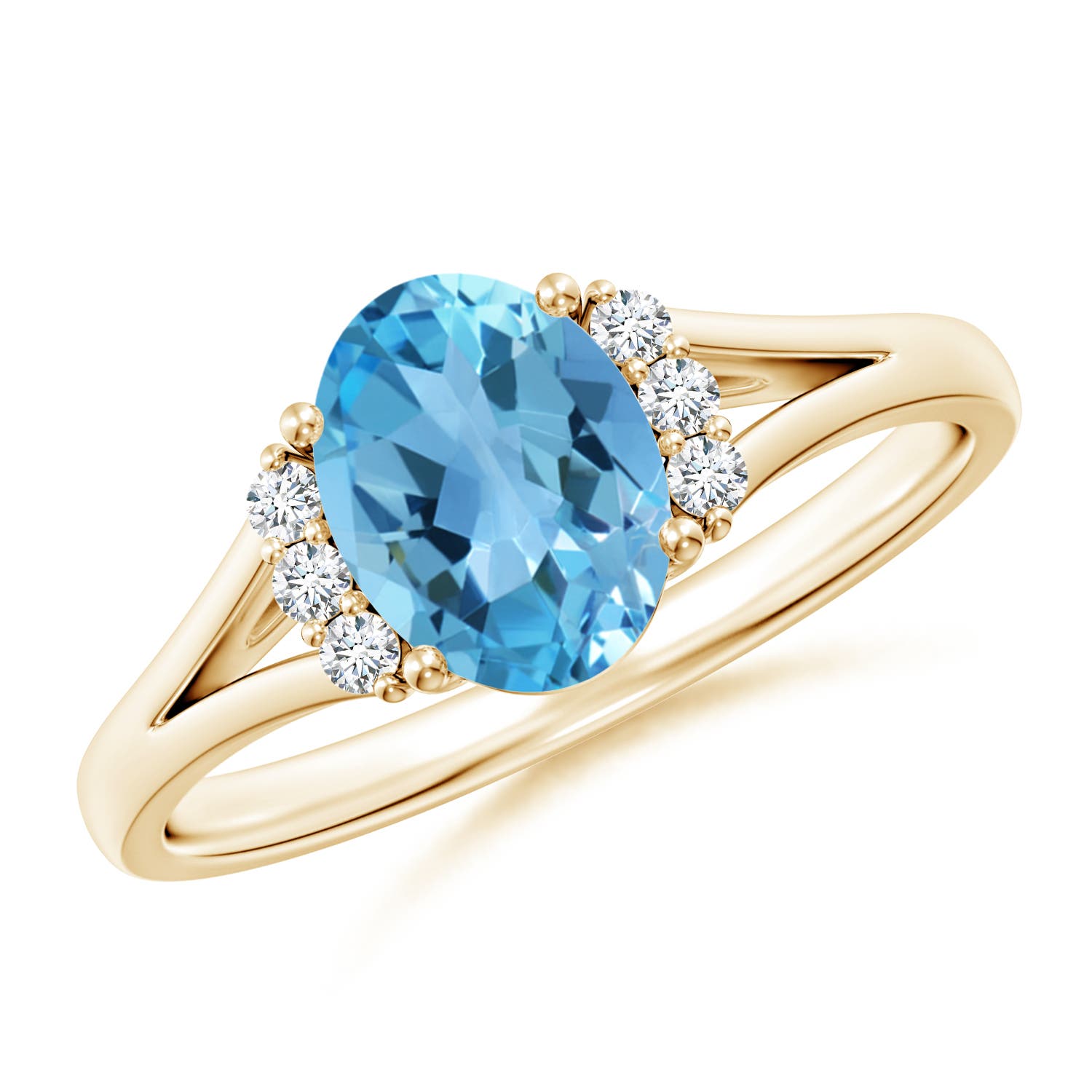 AA - Swiss Blue Topaz / 1.58 CT / 14 KT Yellow Gold