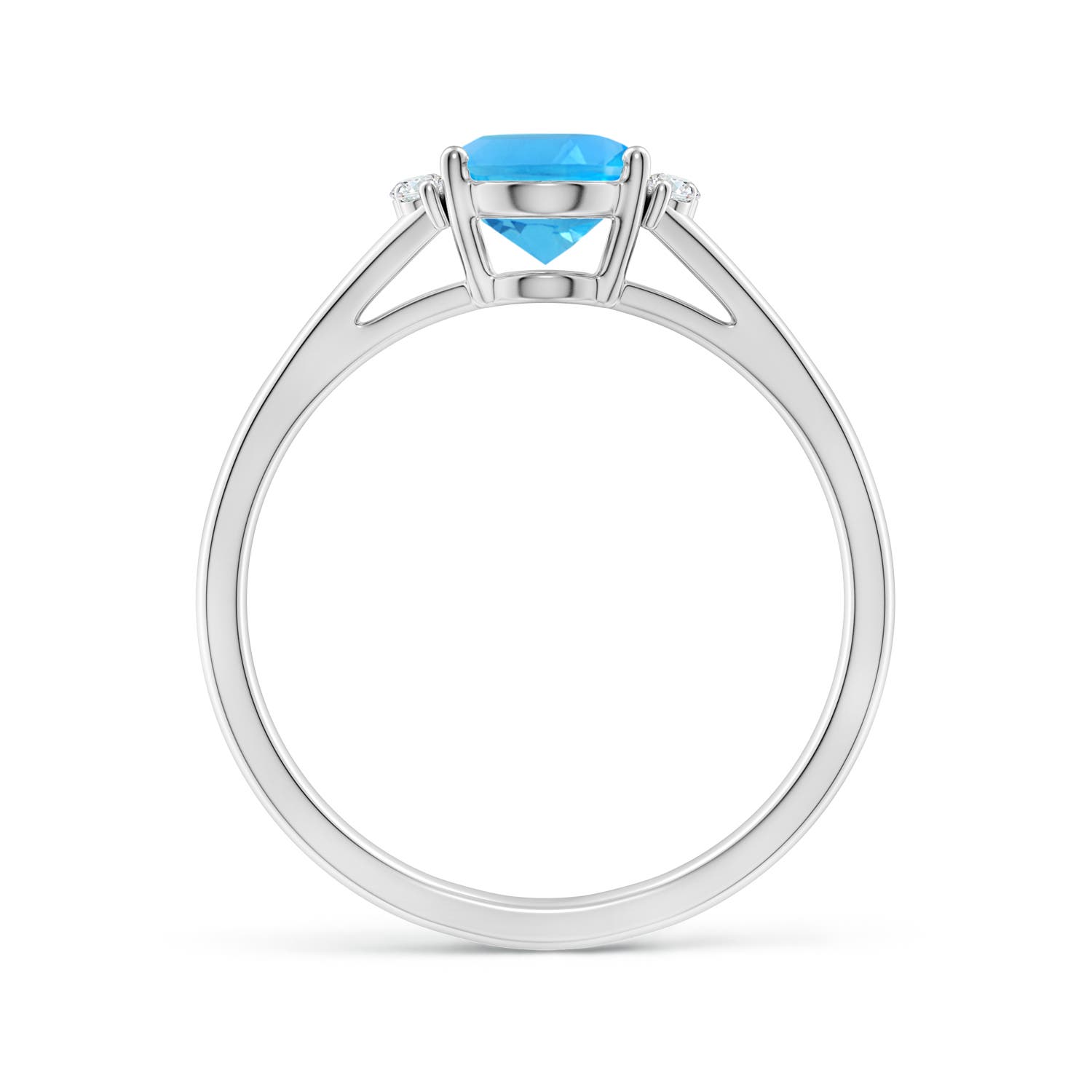 AAA - Swiss Blue Topaz / 1.58 CT / 14 KT White Gold