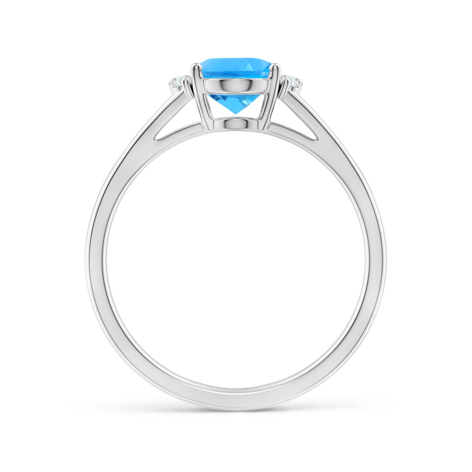 AAAA - Swiss Blue Topaz / 1.58 CT / 14 KT White Gold