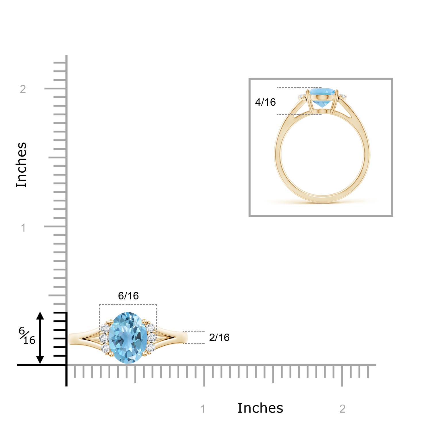 A - Swiss Blue Topaz / 2.36 CT / 14 KT Yellow Gold