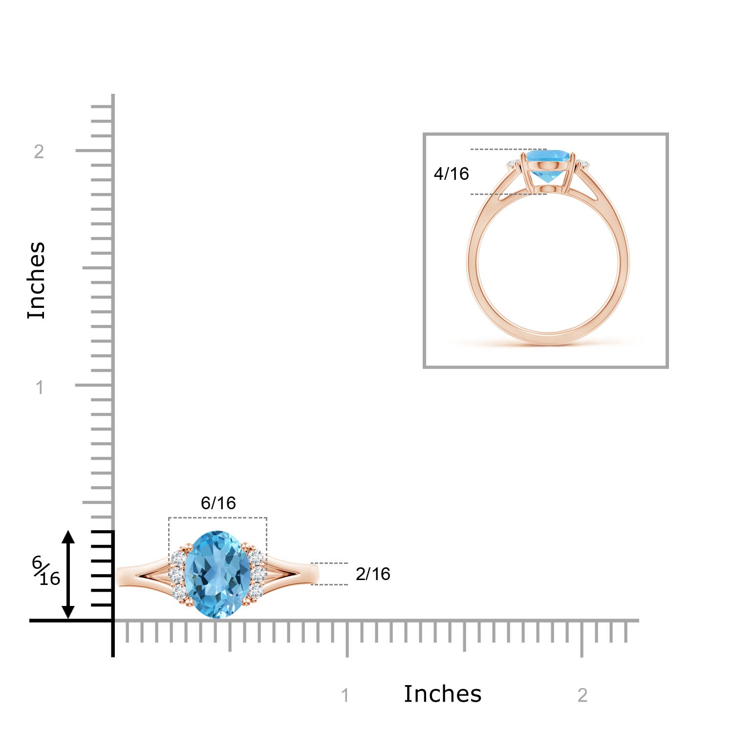 AA - Swiss Blue Topaz / 2.36 CT / 14 KT Rose Gold