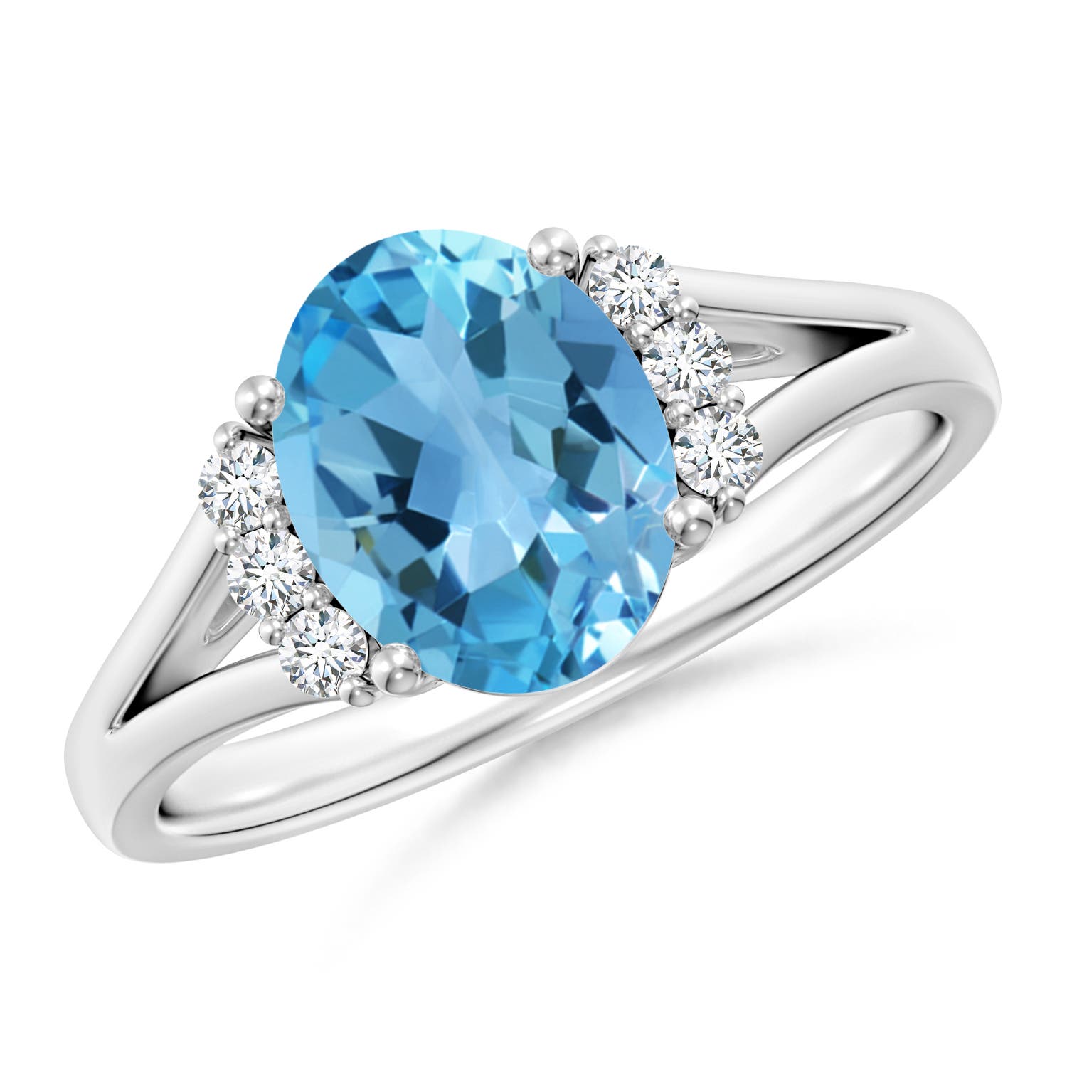 AA - Swiss Blue Topaz / 2.36 CT / 14 KT White Gold