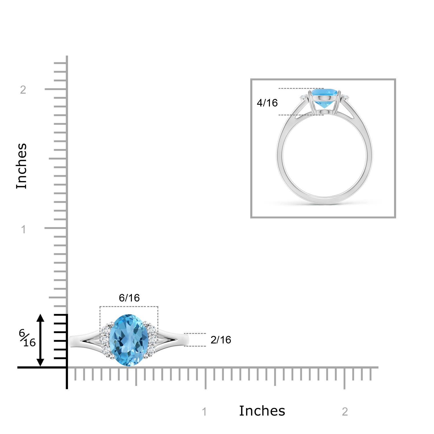 AA - Swiss Blue Topaz / 2.36 CT / 14 KT White Gold