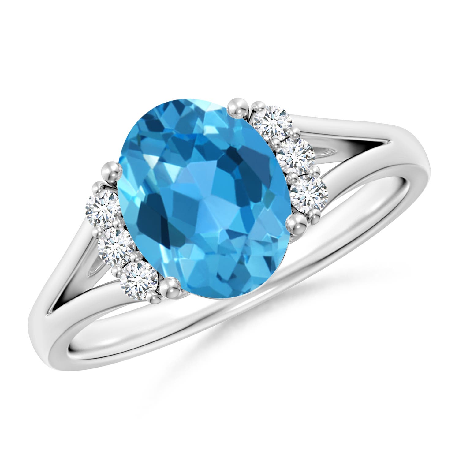 AAA - Swiss Blue Topaz / 2.36 CT / 14 KT White Gold