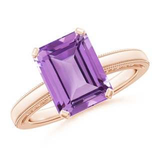 Emerald Cut A Amethyst