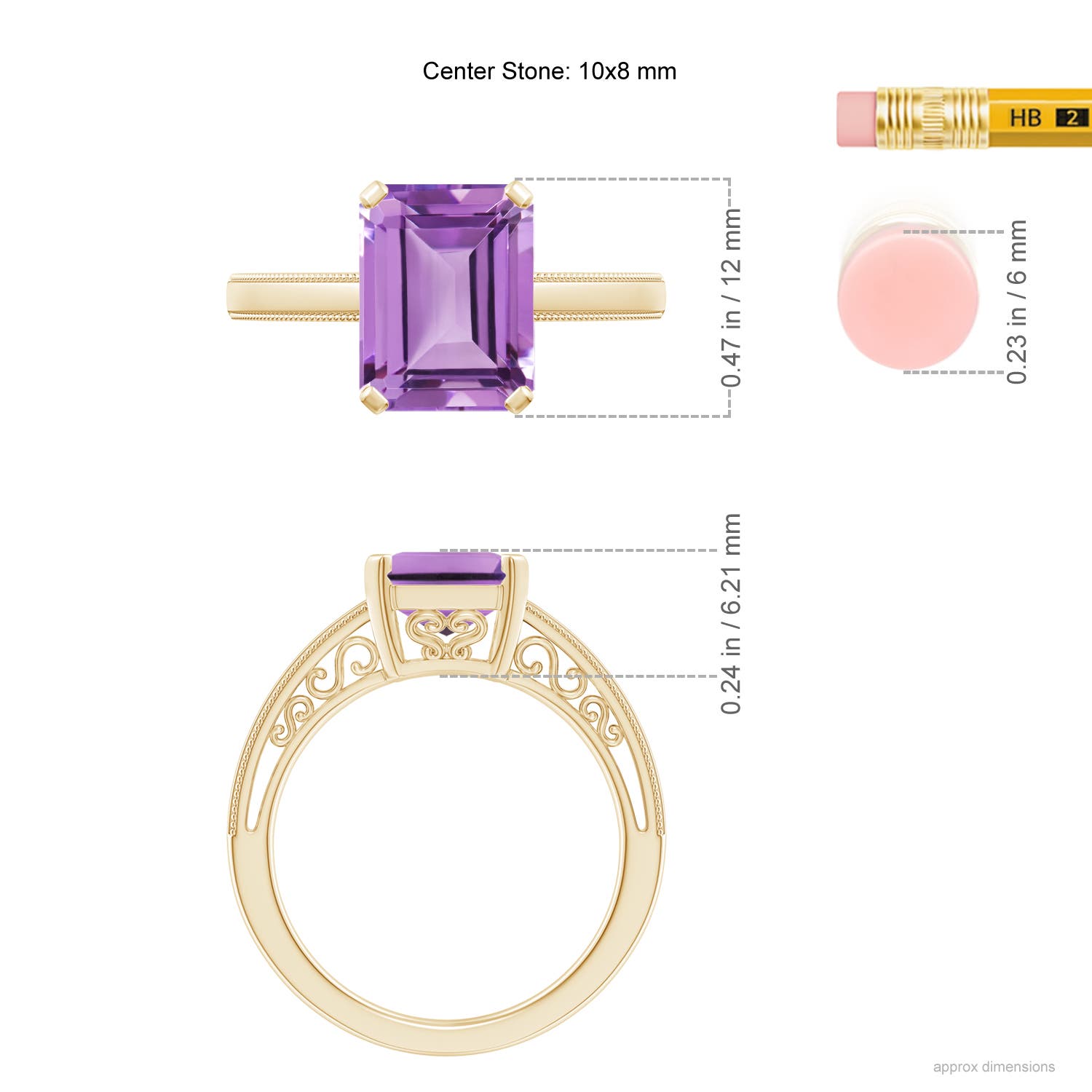 A - Amethyst / 2.9 CT / 14 KT Yellow Gold