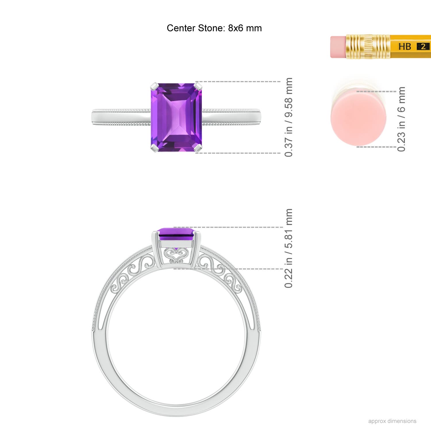 AAA - Amethyst / 1.5 CT / 14 KT White Gold