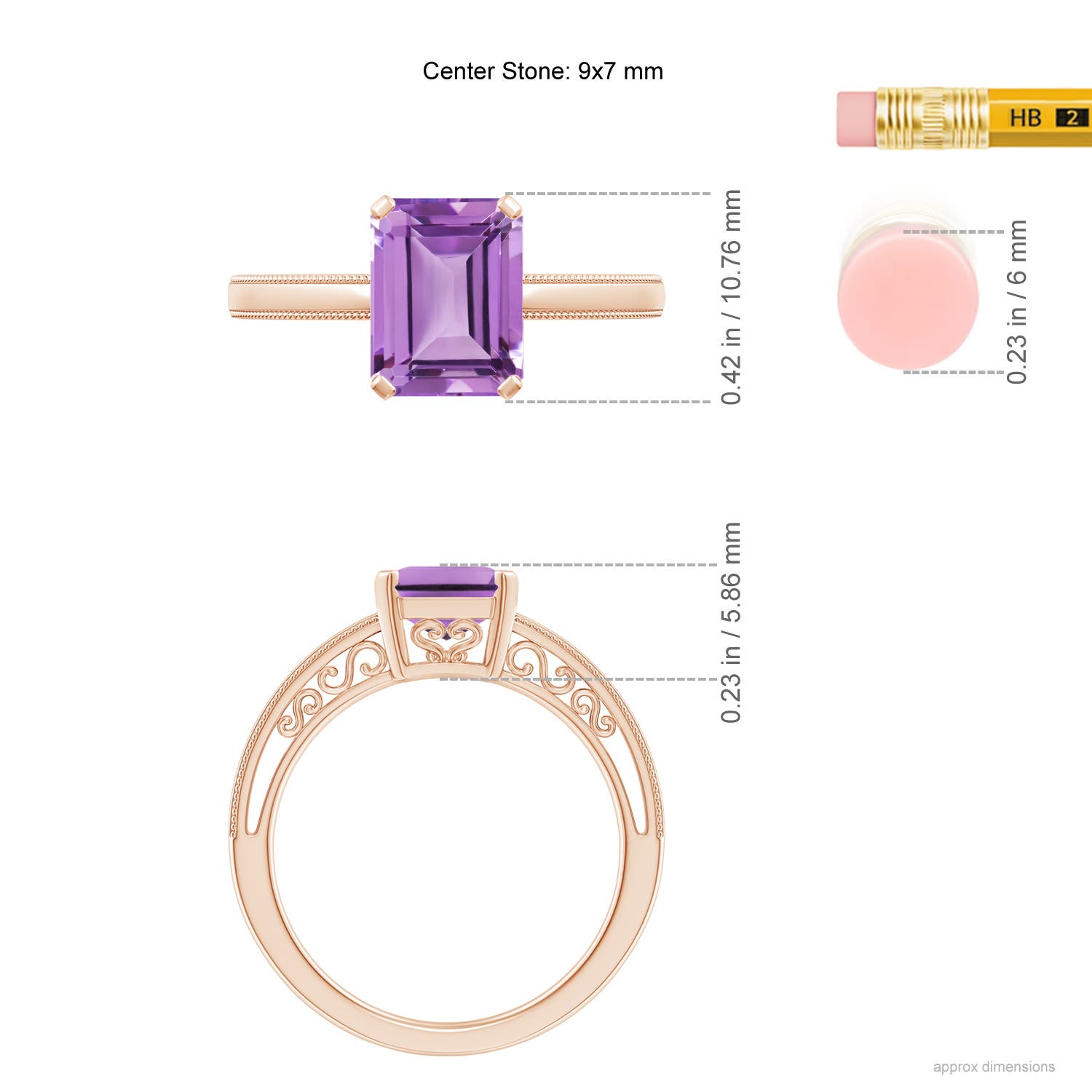 A - Amethyst / 2.2 CT / 14 KT Rose Gold