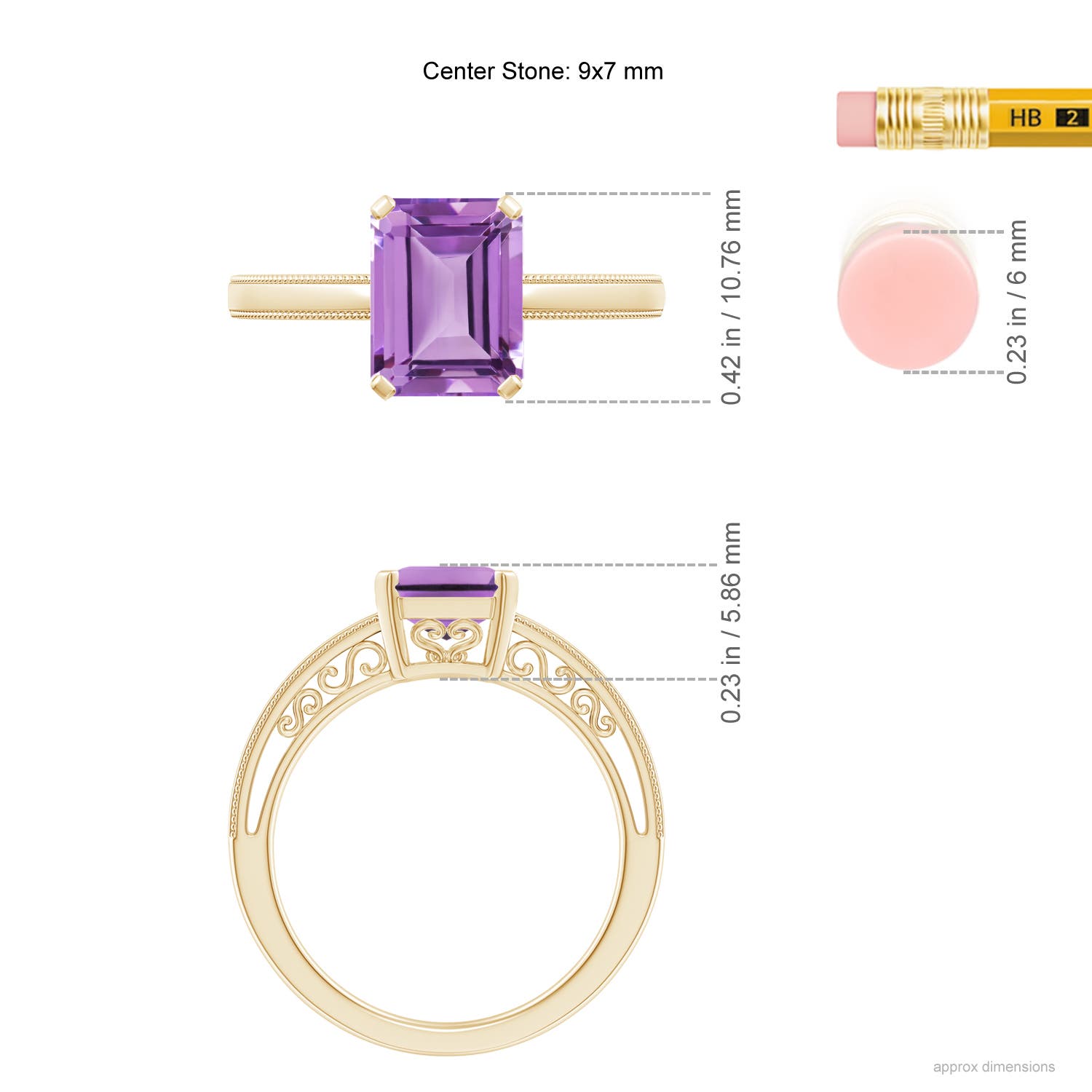 A - Amethyst / 2.2 CT / 14 KT Yellow Gold