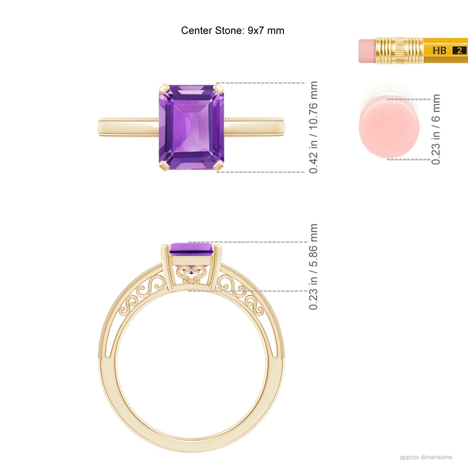 AA - Amethyst / 2.2 CT / 14 KT Yellow Gold