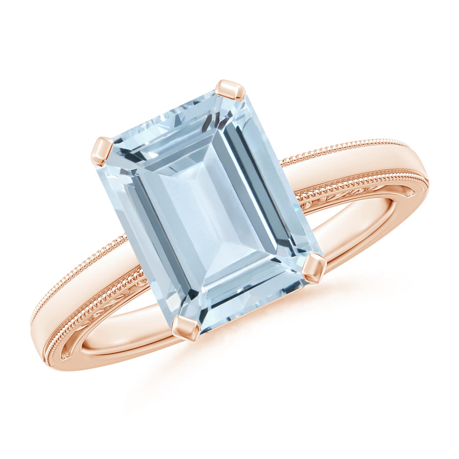 A - Aquamarine / 3 CT / 14 KT Rose Gold