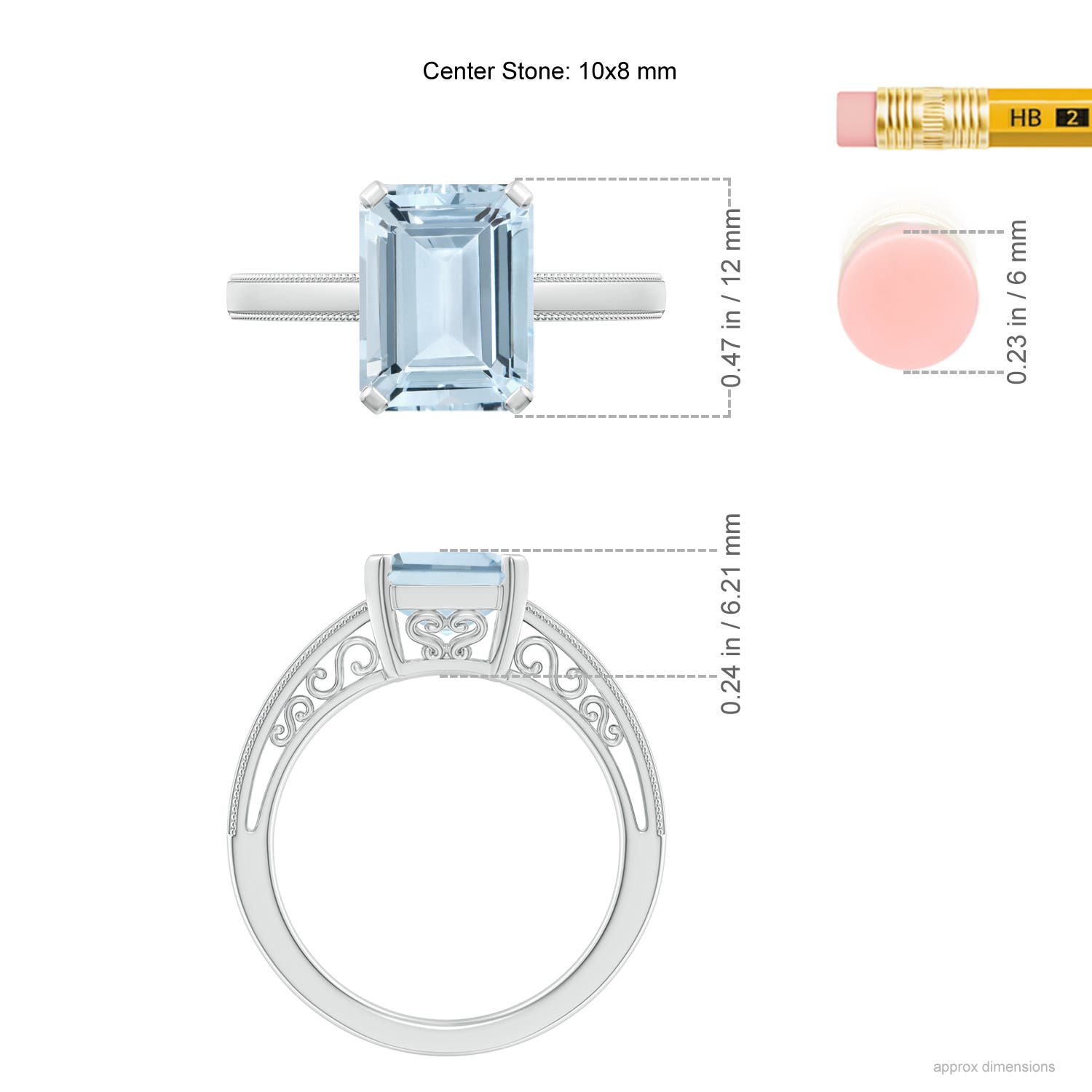 A - Aquamarine / 3 CT / 14 KT White Gold