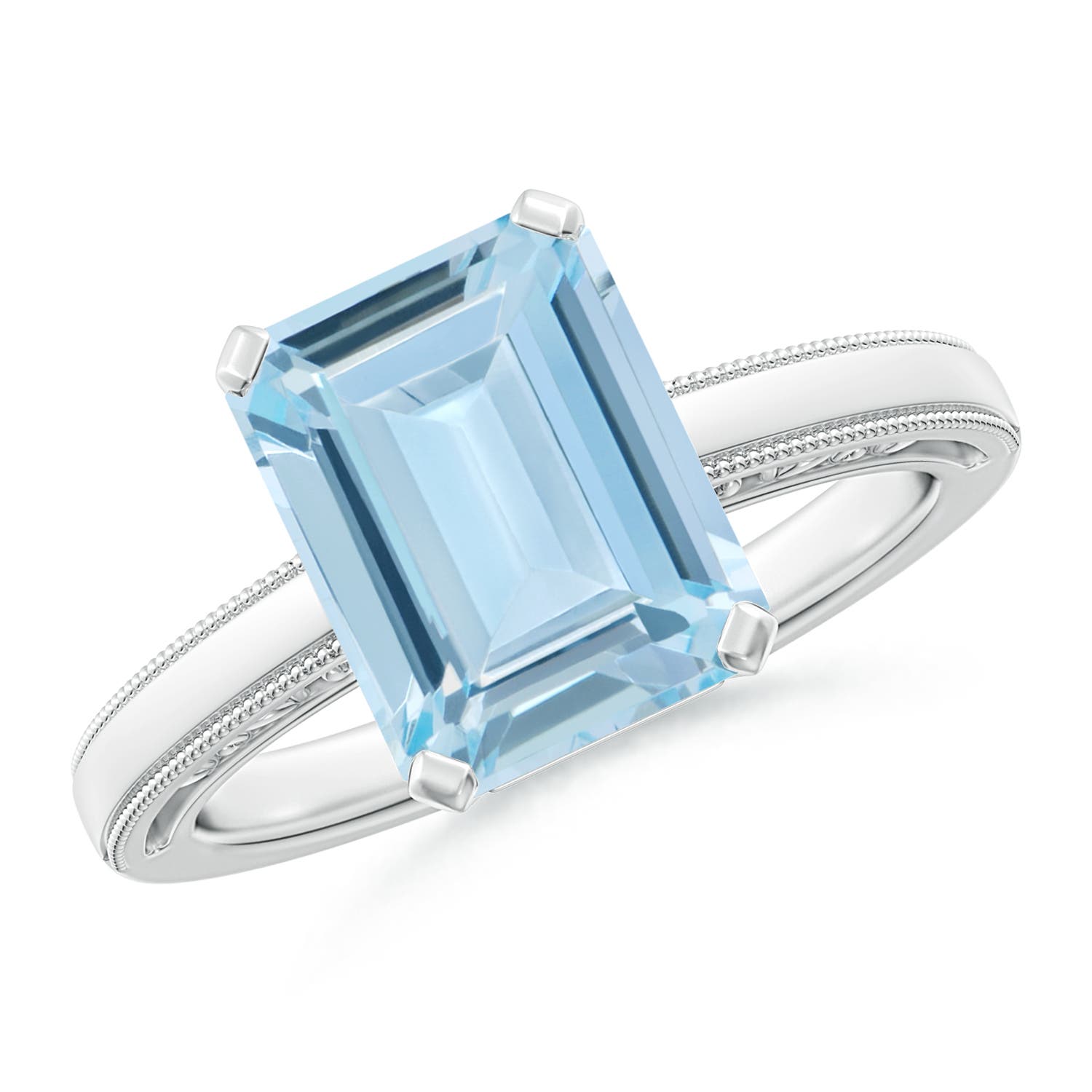 AA - Aquamarine / 3 CT / 14 KT White Gold