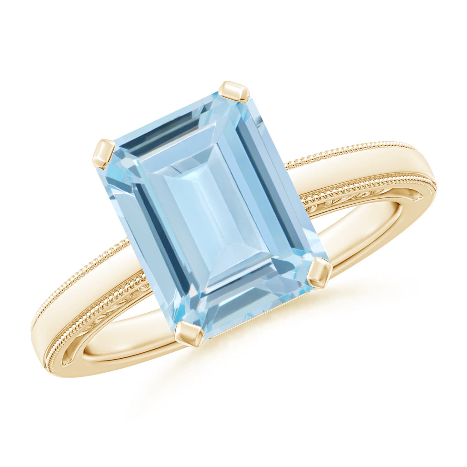 AA - Aquamarine / 3 CT / 14 KT Yellow Gold