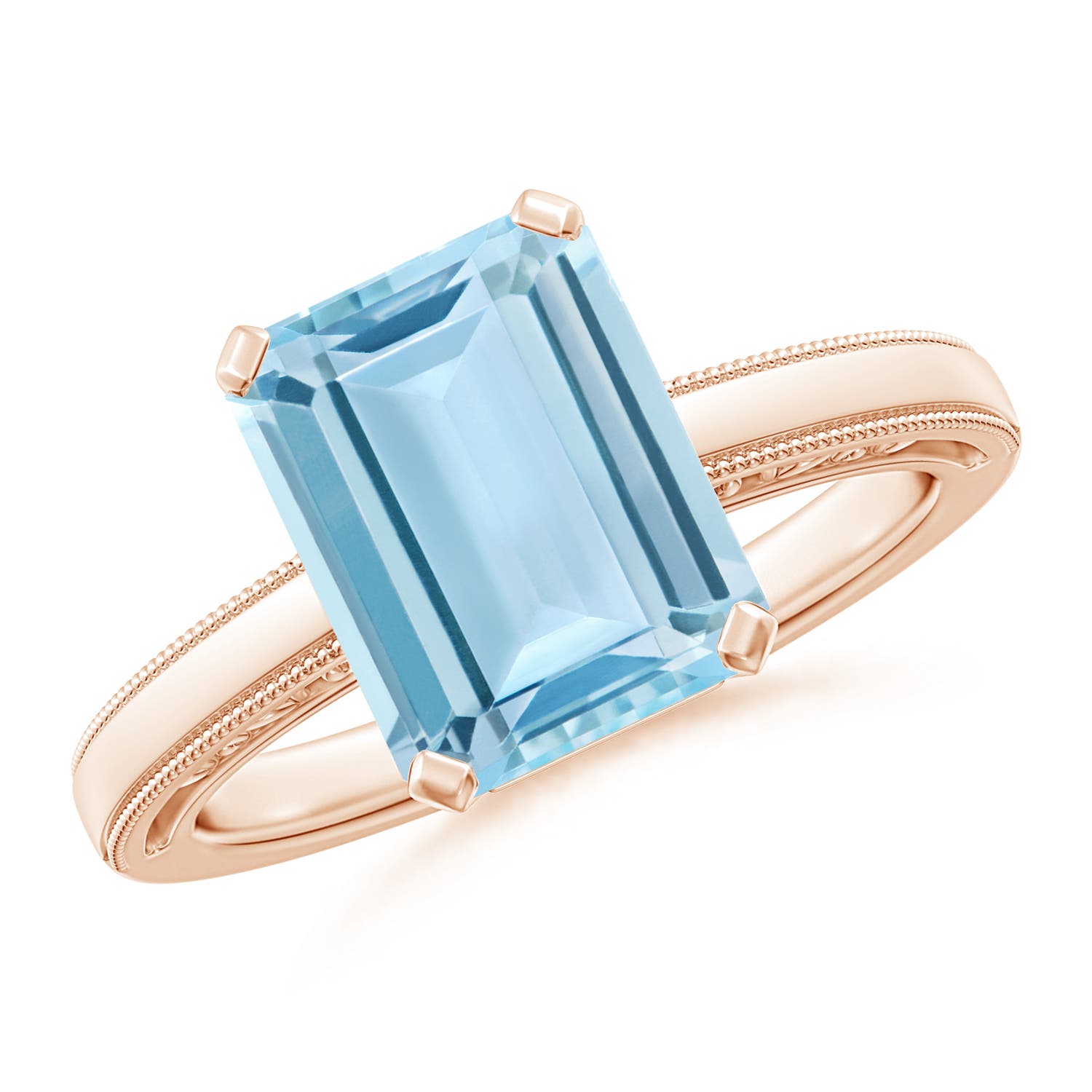 AAA - Aquamarine / 3 CT / 14 KT Rose Gold