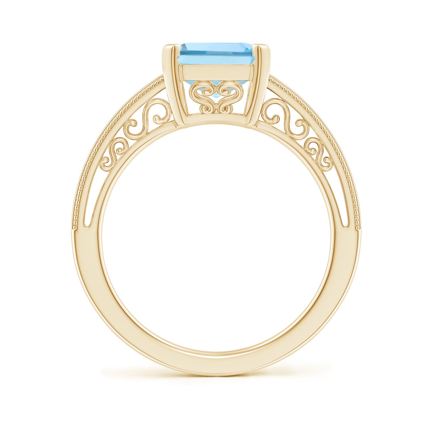 AAAA - Aquamarine / 3 CT / 14 KT Yellow Gold