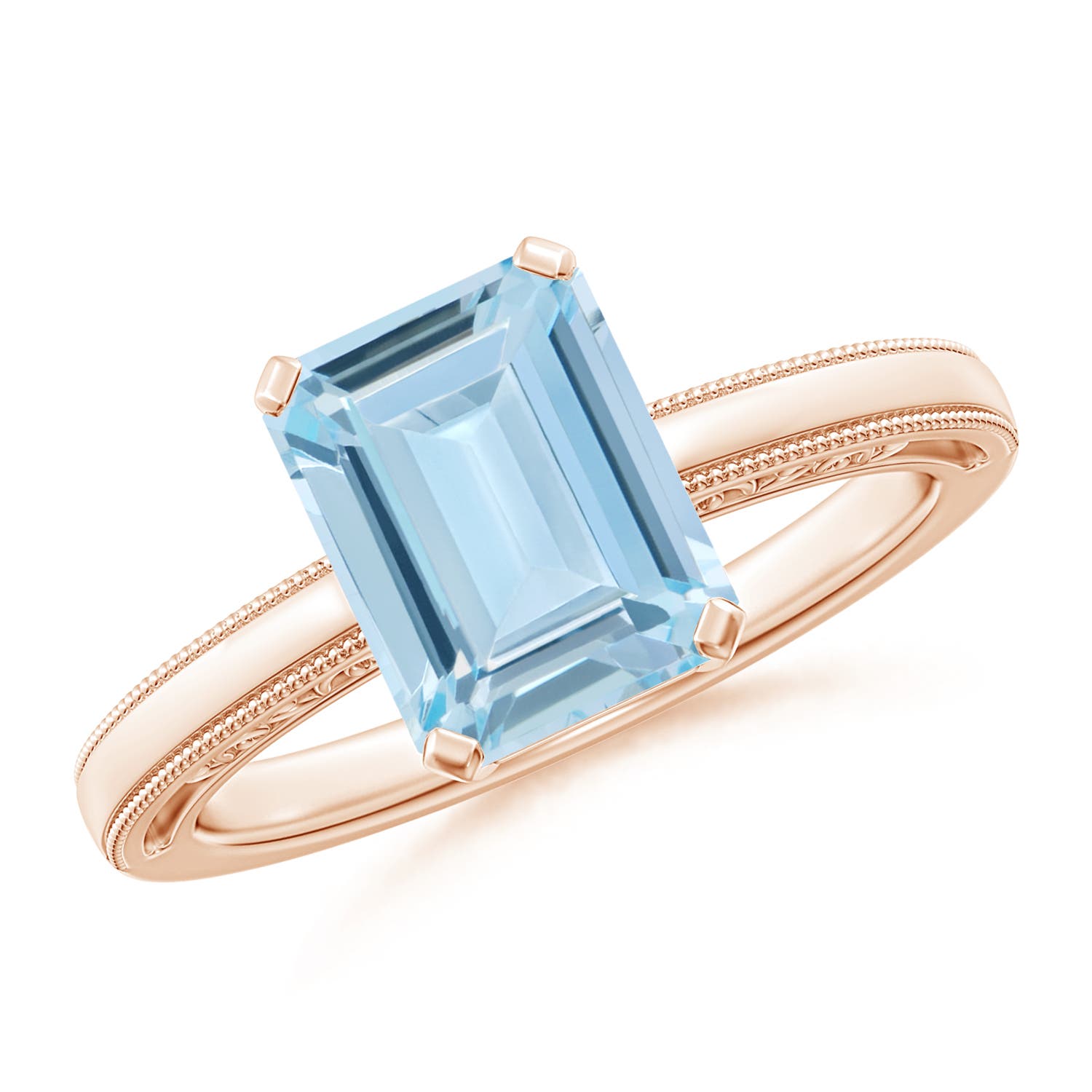 AA - Aquamarine / 2 CT / 14 KT Rose Gold