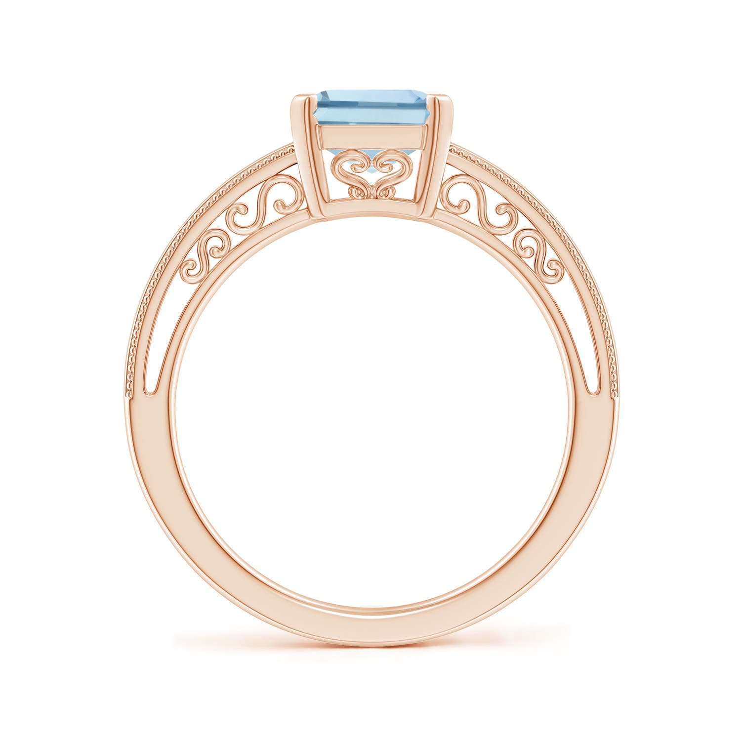 AA - Aquamarine / 2 CT / 14 KT Rose Gold