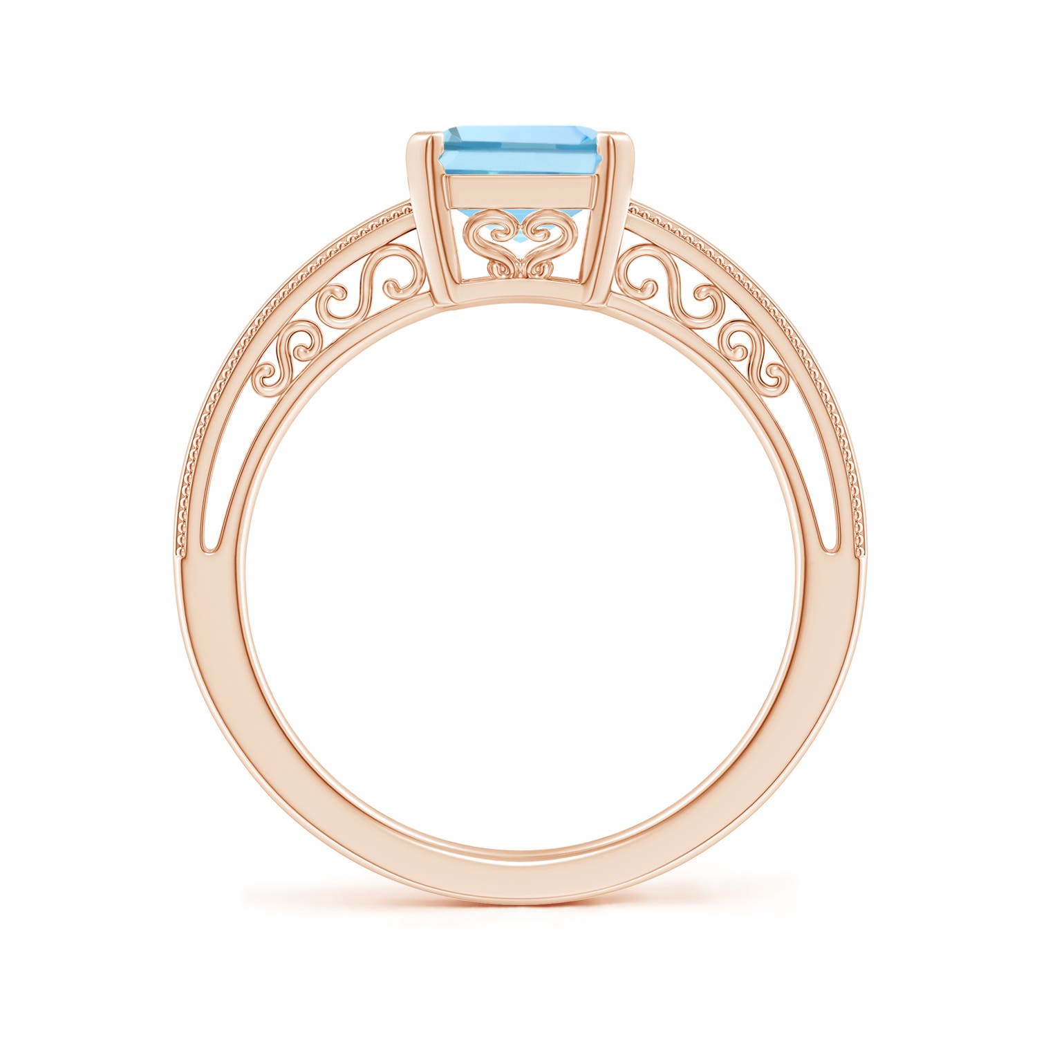 AAAA - Aquamarine / 2 CT / 14 KT Rose Gold