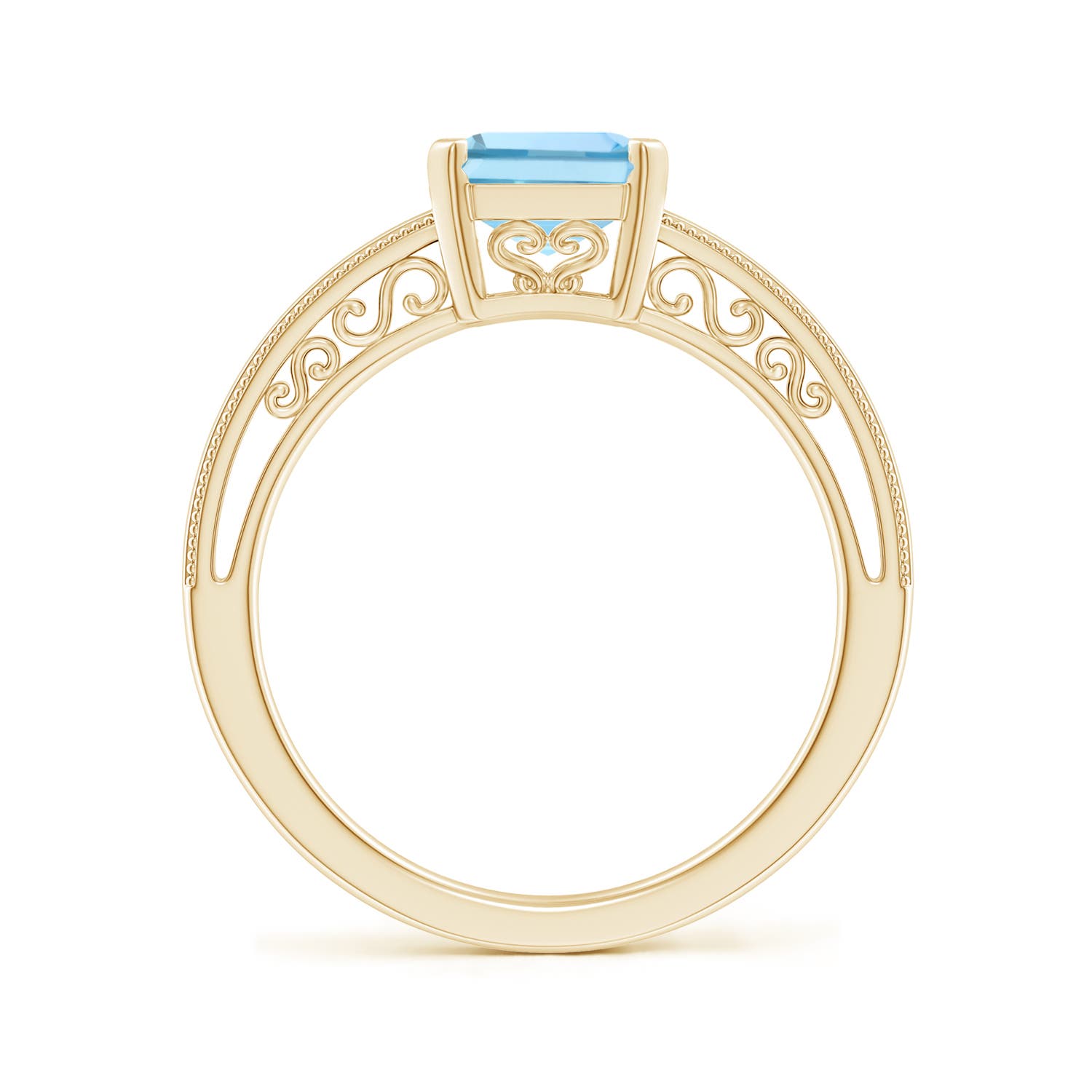 AAAA - Aquamarine / 2 CT / 14 KT Yellow Gold