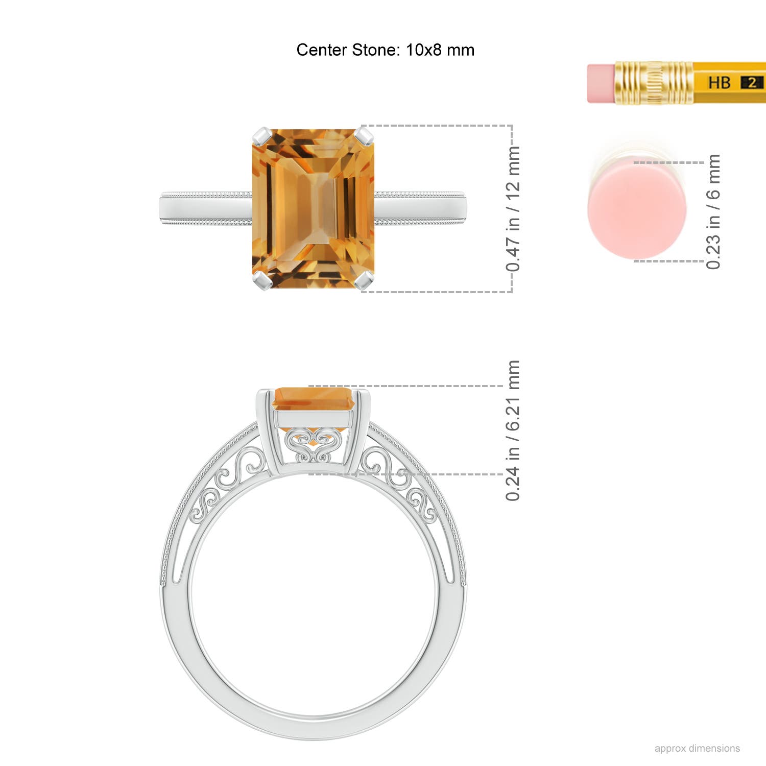 A - Citrine / 3.1 CT / 14 KT White Gold