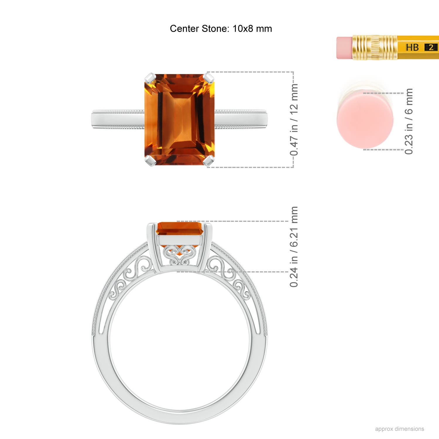 AAAA - Citrine / 3.1 CT / 14 KT White Gold