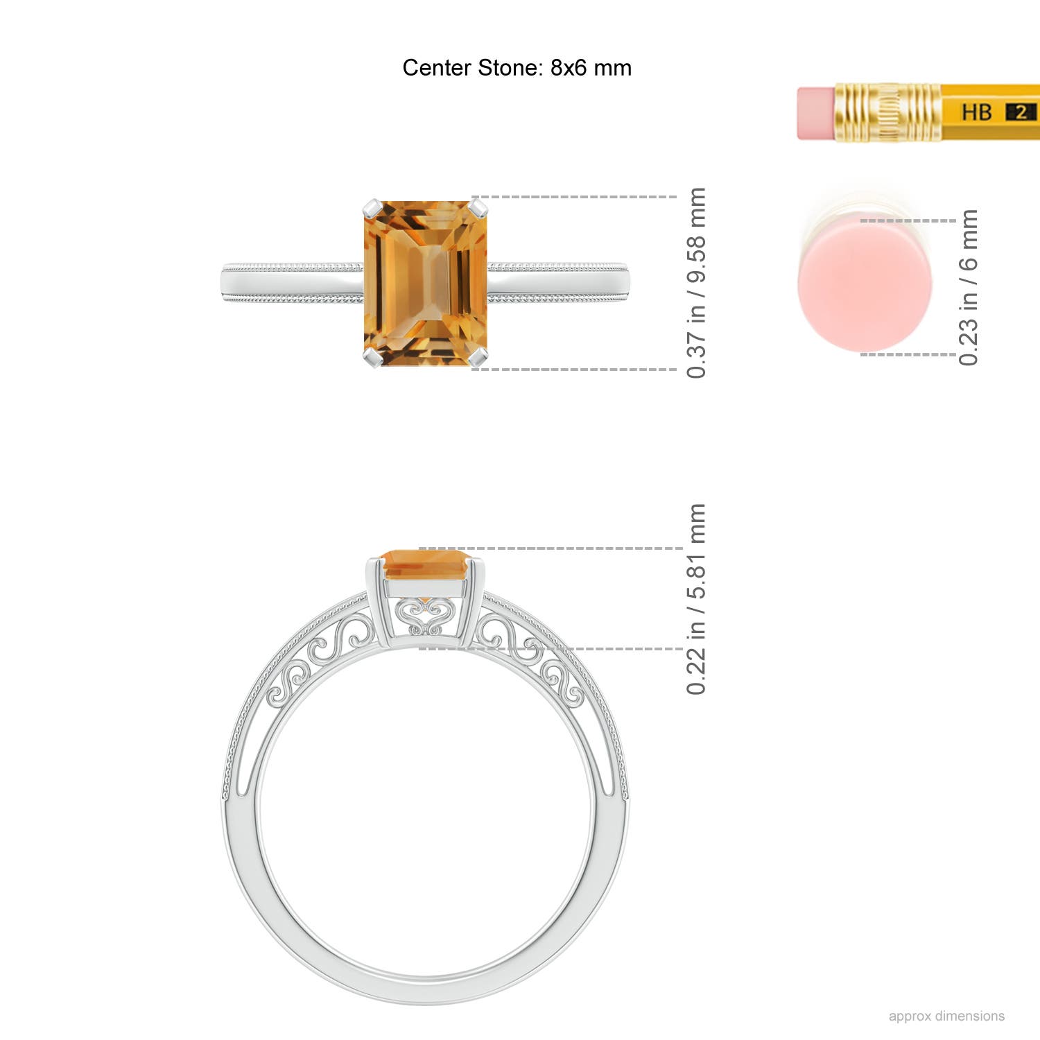 A - Citrine / 1.5 CT / 14 KT White Gold