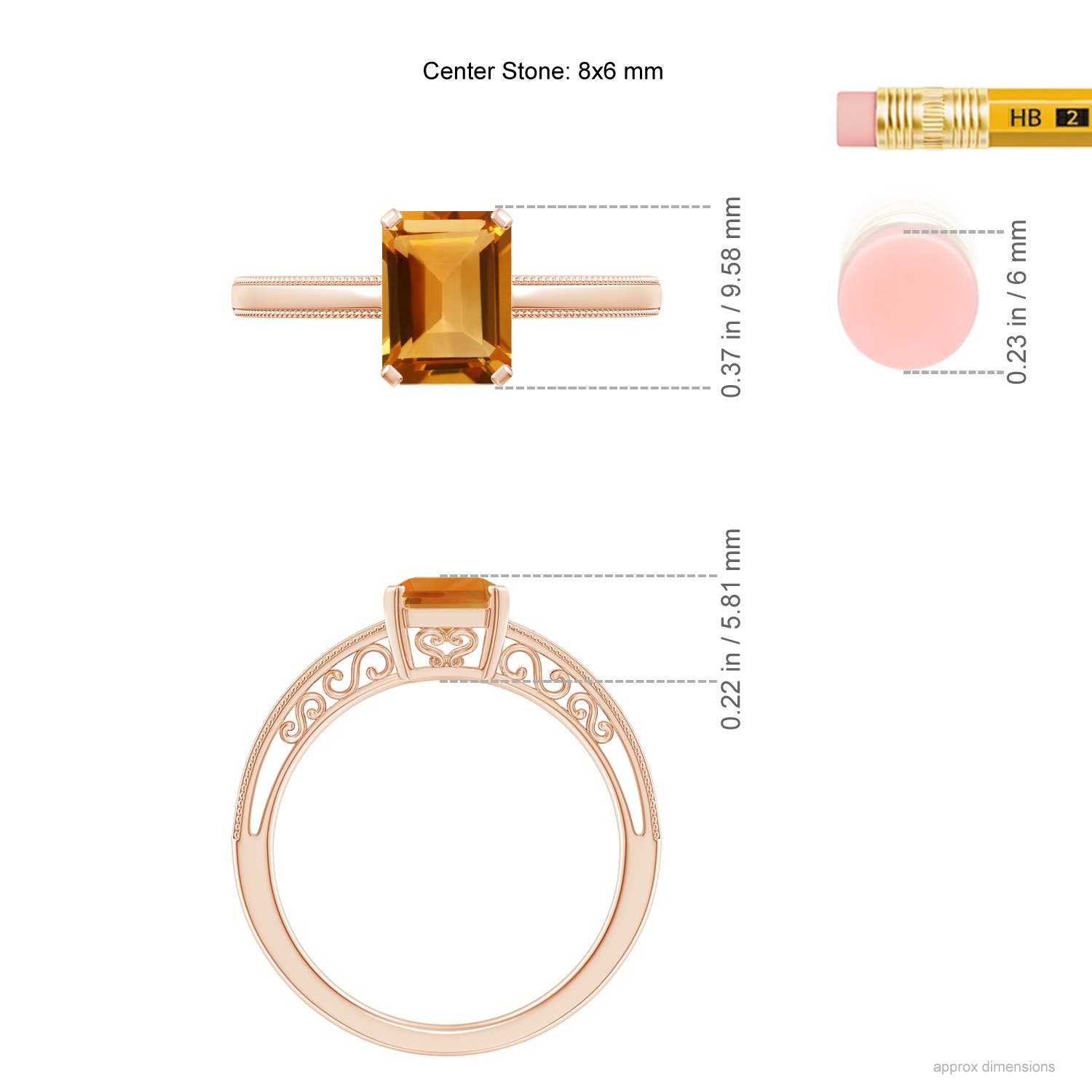 AA - Citrine / 1.5 CT / 14 KT Rose Gold