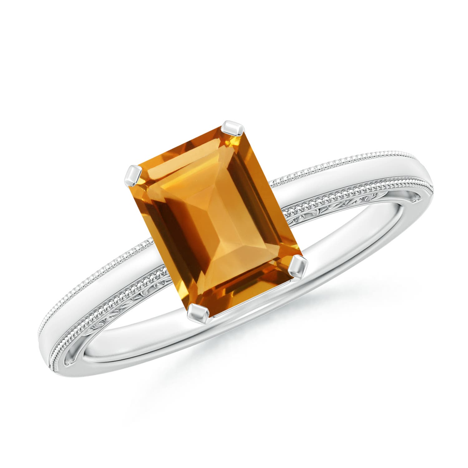 AA - Citrine / 1.5 CT / 14 KT White Gold