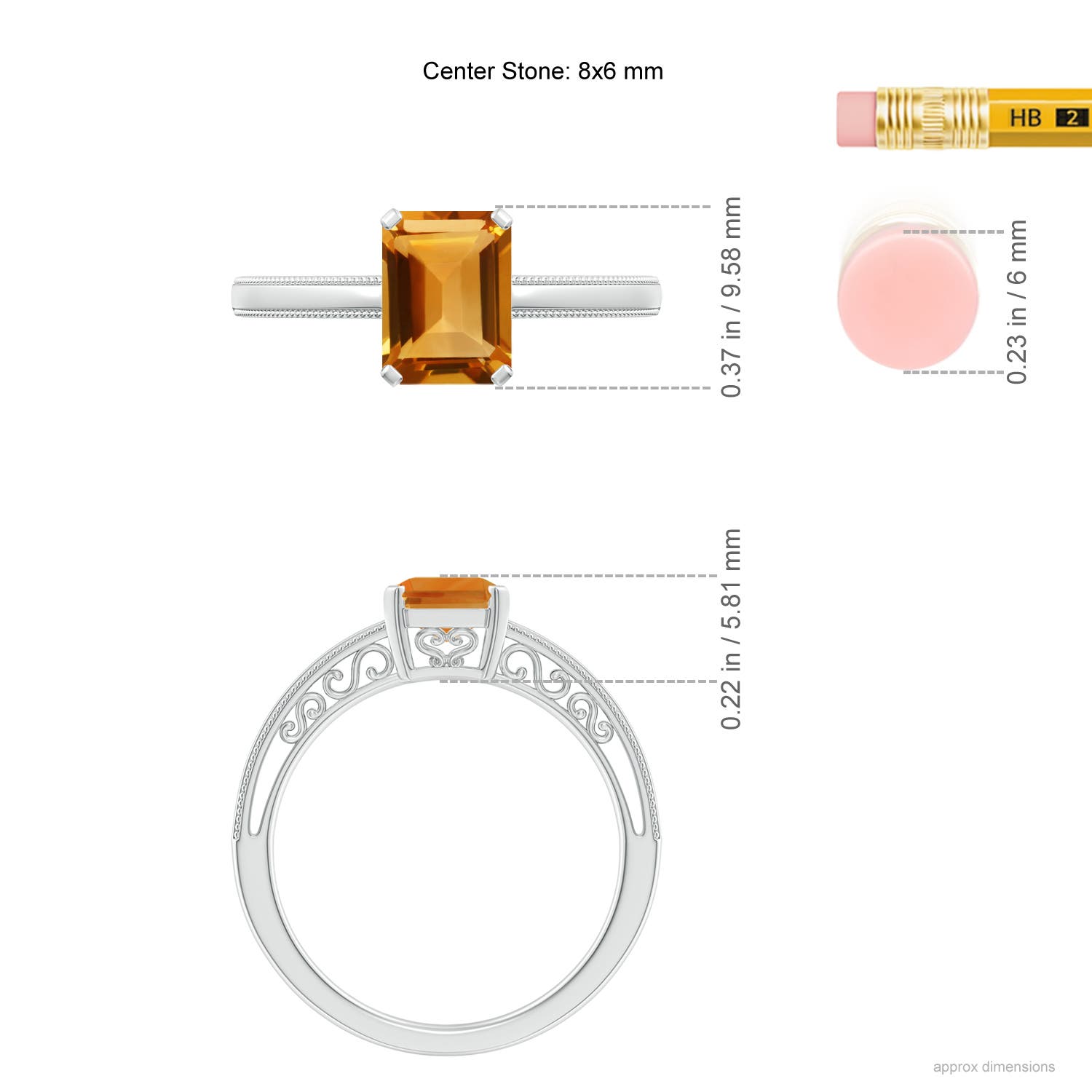 AA - Citrine / 1.5 CT / 14 KT White Gold