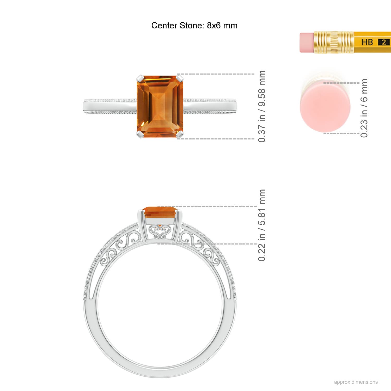 AAA - Citrine / 1.5 CT / 14 KT White Gold