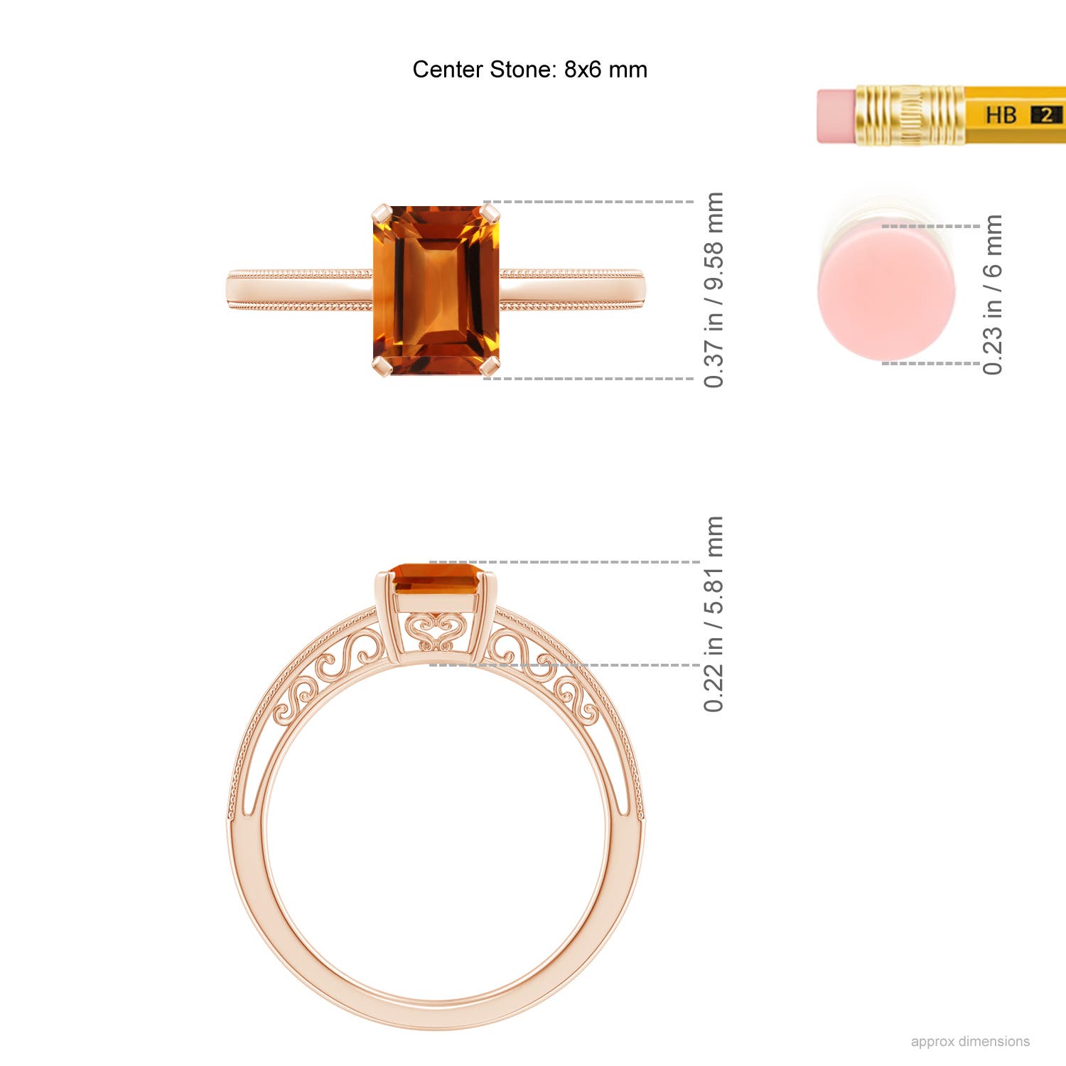 AAAA - Citrine / 1.5 CT / 14 KT Rose Gold