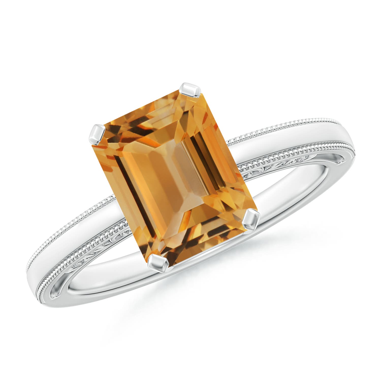 A - Citrine / 2.1 CT / 14 KT White Gold