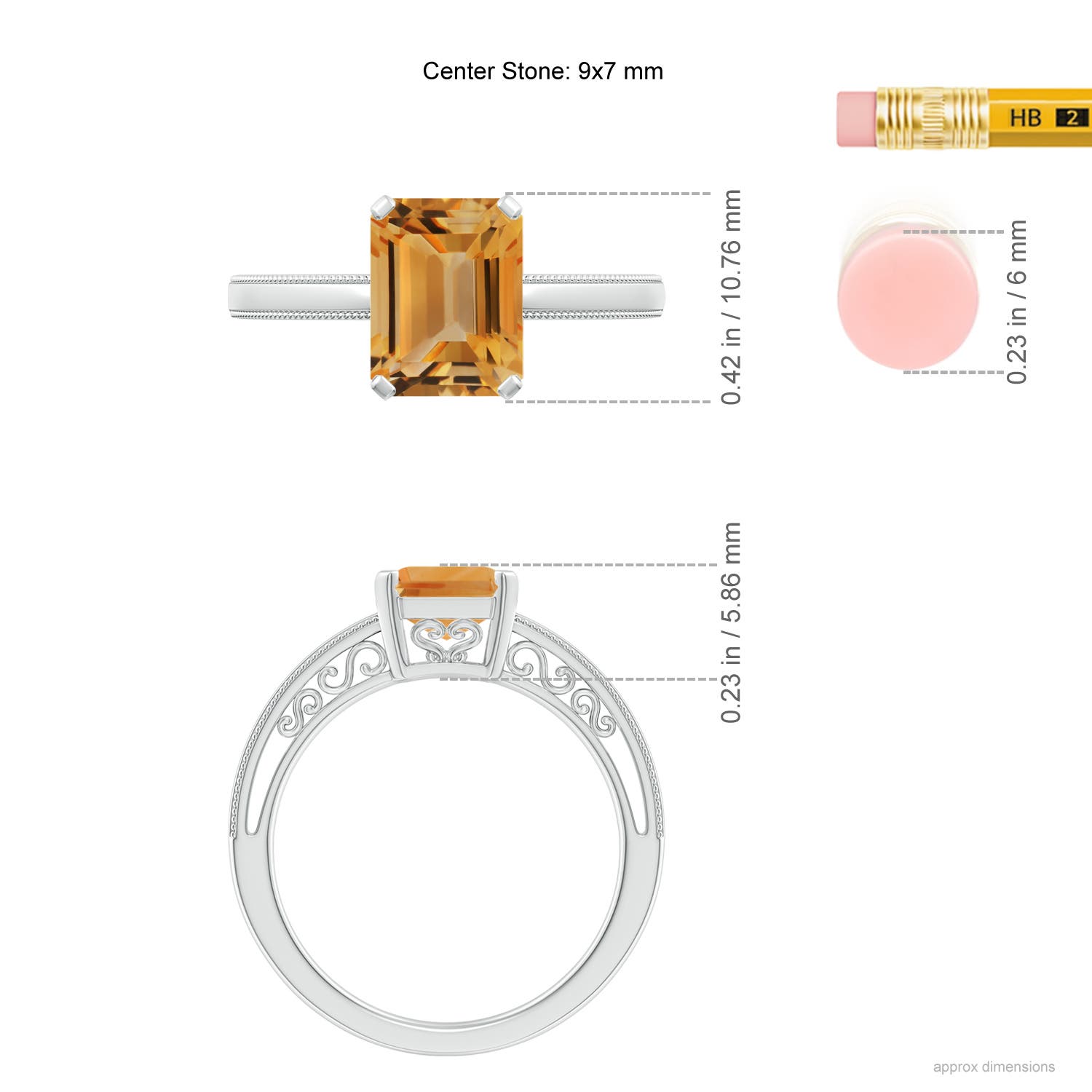 A - Citrine / 2.1 CT / 14 KT White Gold