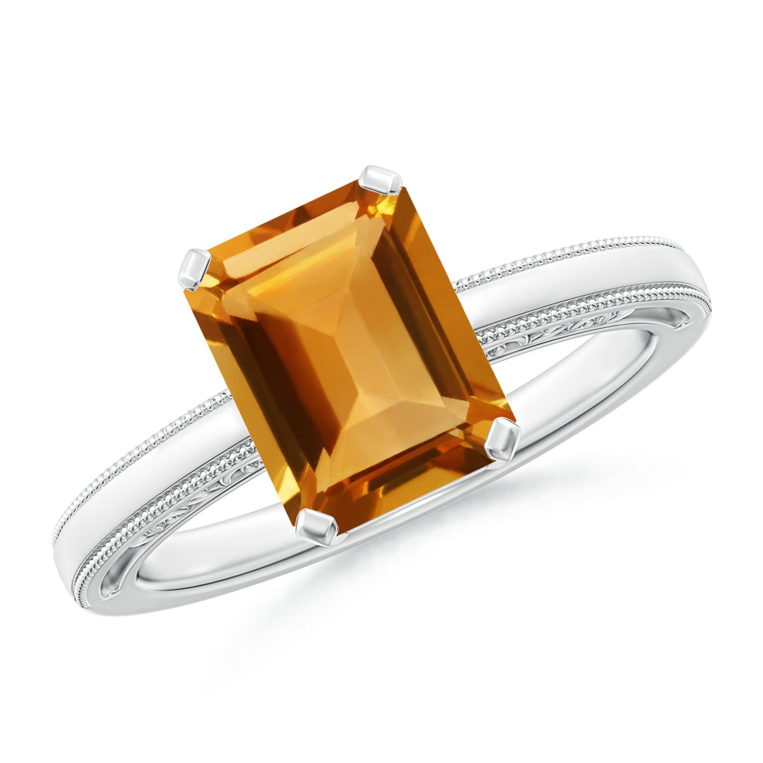 AA - Citrine / 2.1 CT / 14 KT White Gold