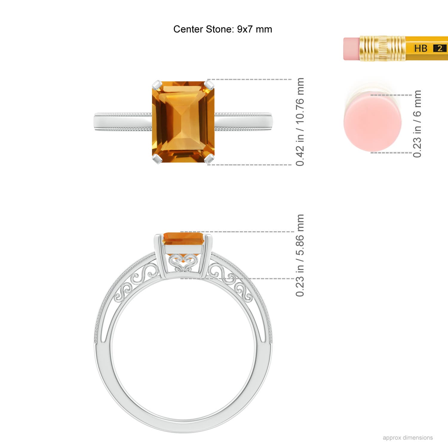 AA - Citrine / 2.1 CT / 14 KT White Gold