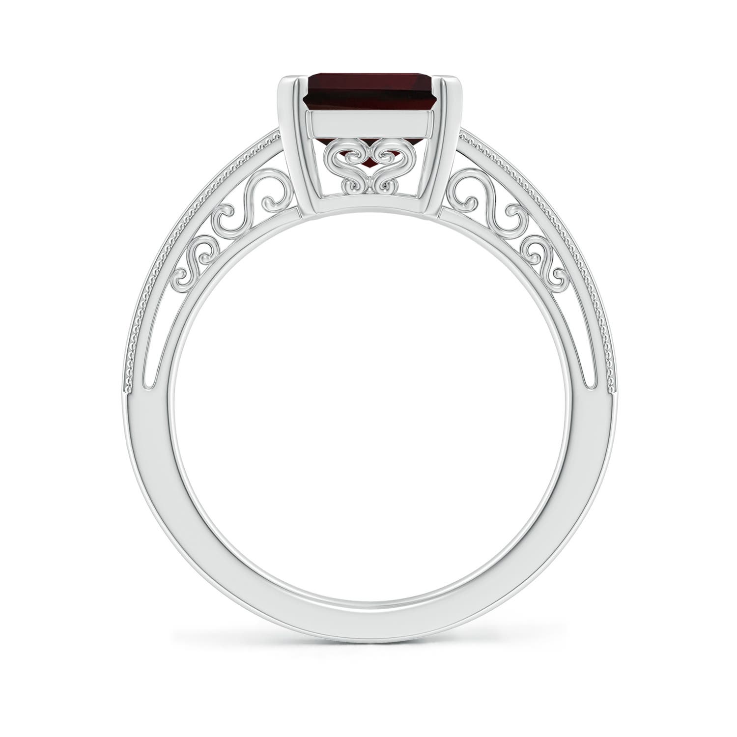 A - Garnet / 4 CT / 14 KT White Gold