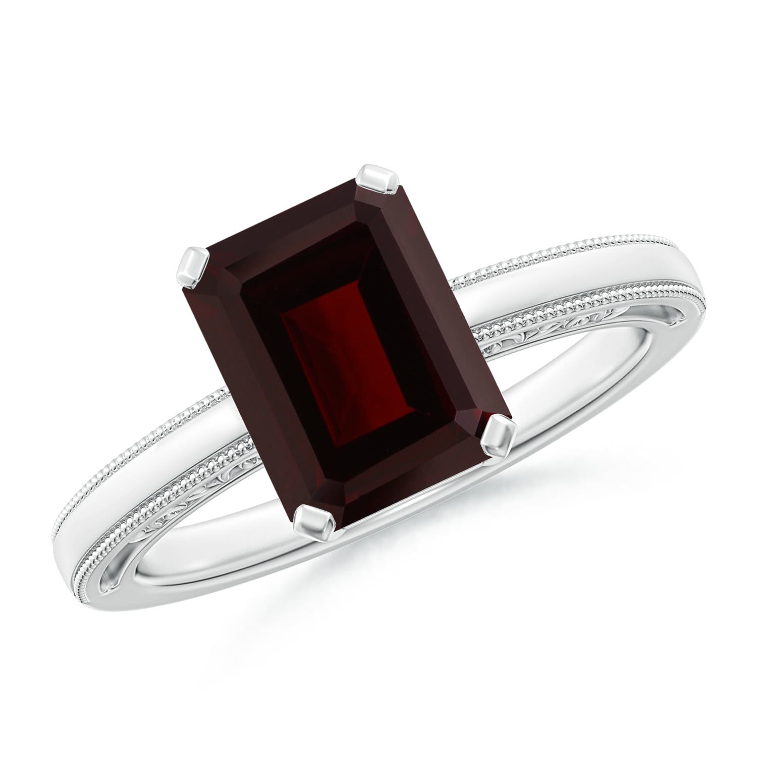 A - Garnet / 2.8 CT / 14 KT White Gold